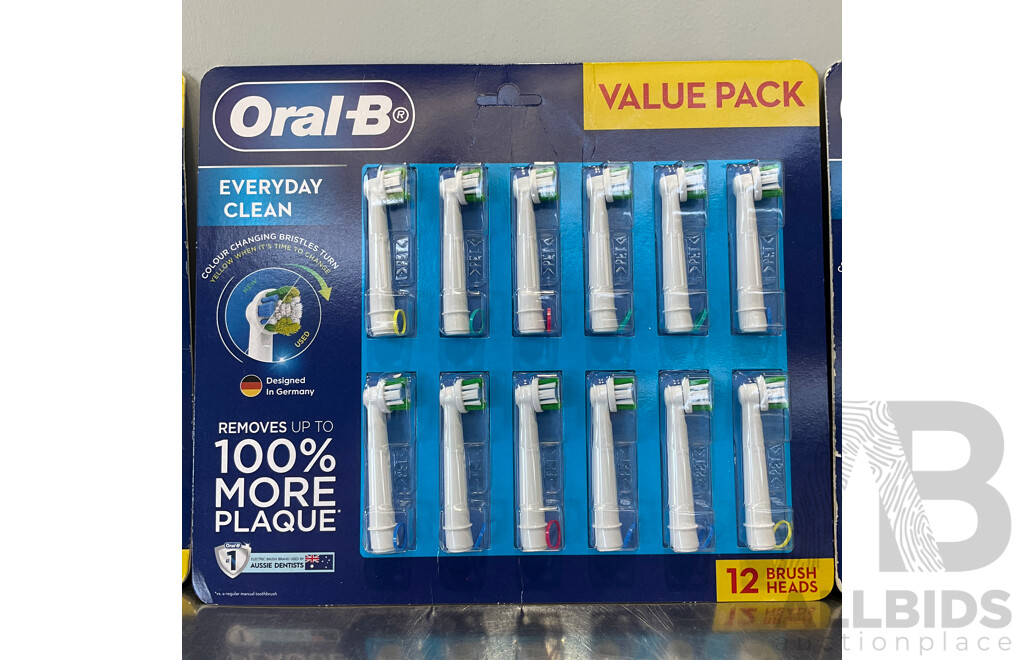 ORAL-B Everyday Clean Electric Toothbrush Replacement Brush Heads (12 Pack) - LOT of 3