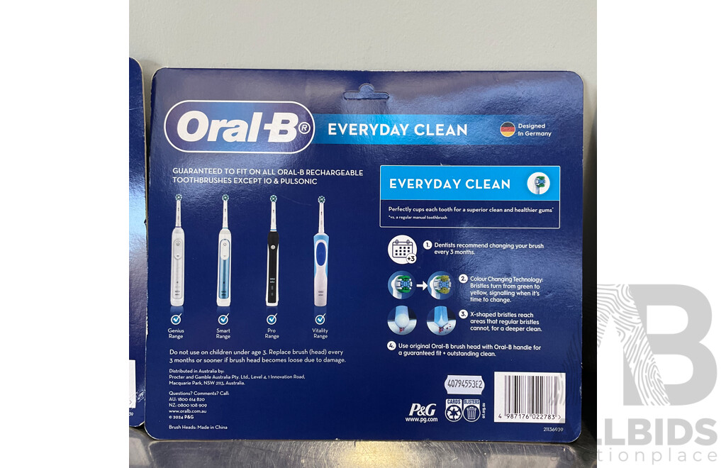 ORAL-B Everyday Clean Electric Toothbrush Replacement Brush Heads (12 Pack) - LOT of 3