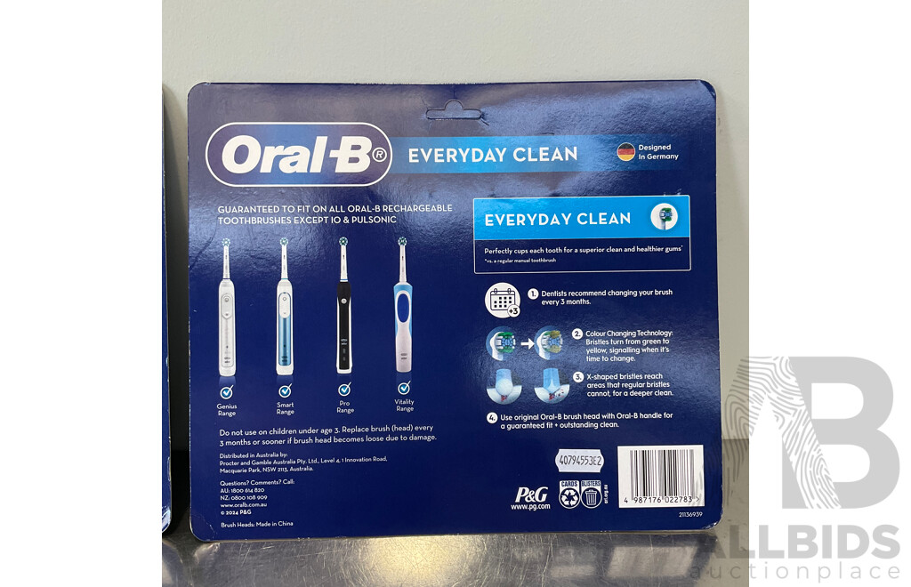 ORAL-B Everyday Clean Electric Toothbrush Replacement Brush Heads (12 Pack) - LOT of 3