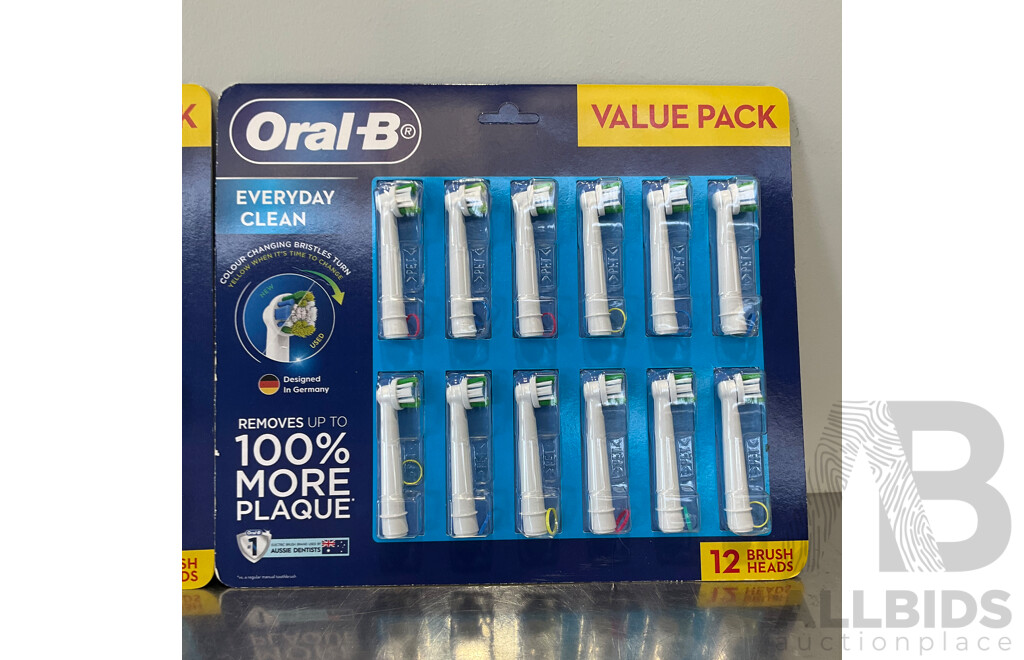 ORAL-B Everyday Clean Electric Toothbrush Replacement Brush Heads (12 Pack) - LOT of 3