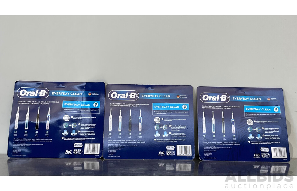 ORAL-B Everyday Clean Electric Toothbrush Replacement Brush Heads (12 Pack) - LOT of 3