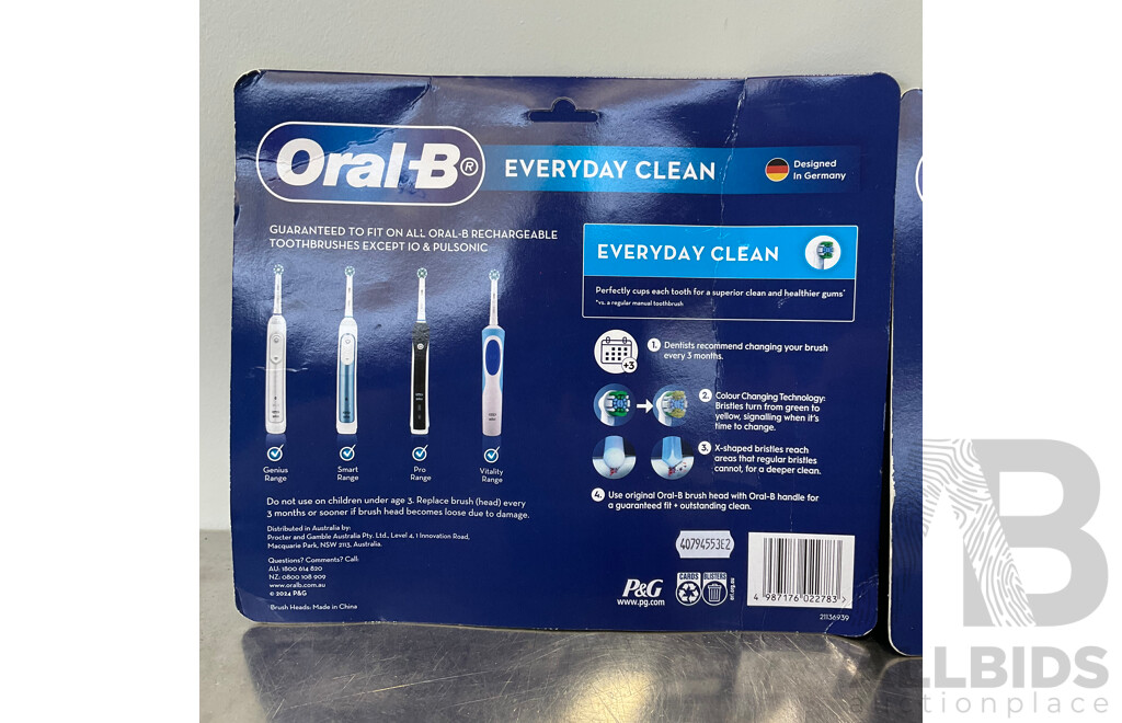 ORAL-B Everyday Clean Electric Toothbrush Replacement Brush Heads (12 Pack) - LOT of 3