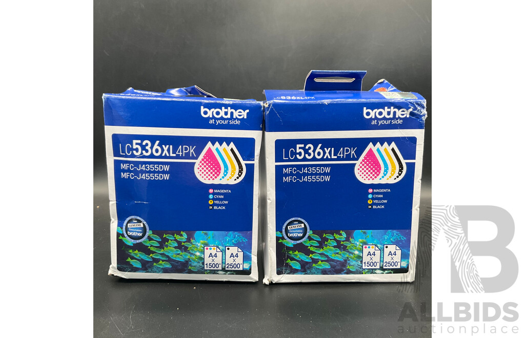 BROTHER ( LC536XL) 4-Pack Lot of 2