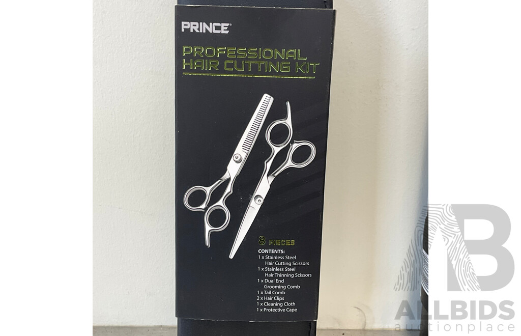 PRINCE Professional Hair Cutting Kit (8 Piece Set) - LOT OF 2