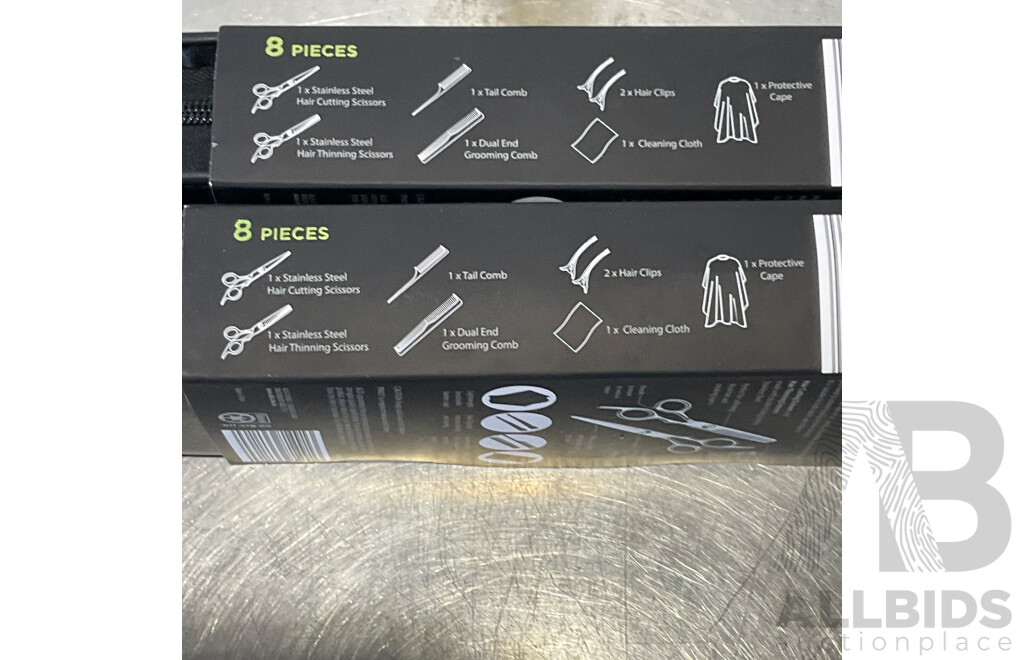 PRINCE Professional Hair Cutting Kit (8 Piece Set) - LOT OF 2
