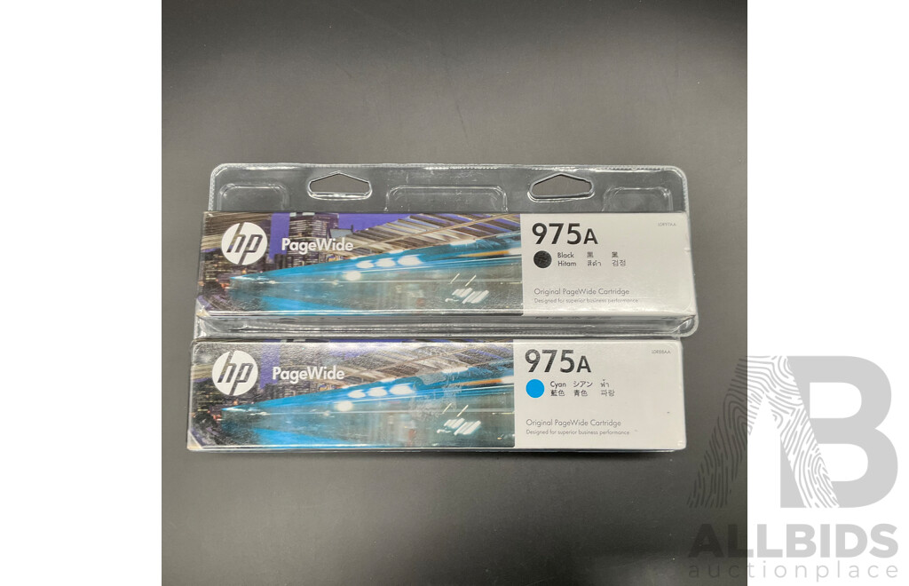 HP 975A Pagewide Ink Cartridges - Lot of 2