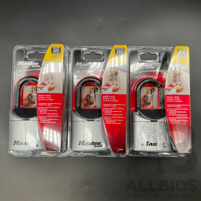 MASTER LOCK Safe Space Compact Portable Lock Box - Lot of 3