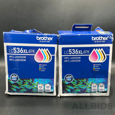 BROTHER ( LC536XL) 4-Pack Lot of 2