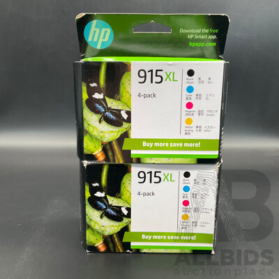 HP (915XL) 4-Pack Genuine Ink Cartridges - Lot of 2