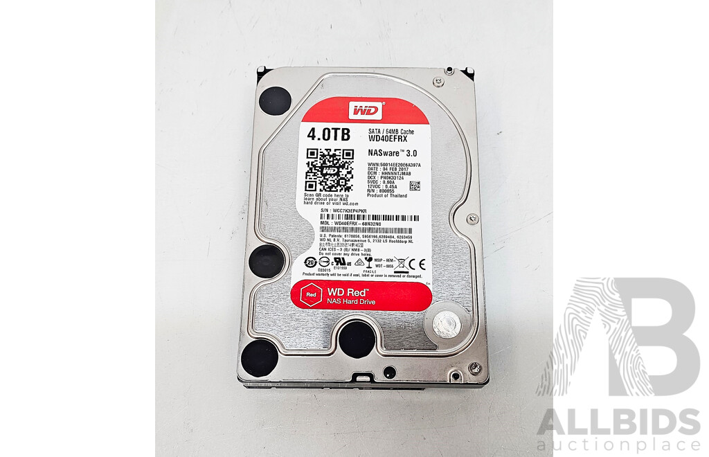 Western Digital (WD40EFRX-68N32N0) 4TB SATA 6Gbps 3.5-Inch Hard Drive