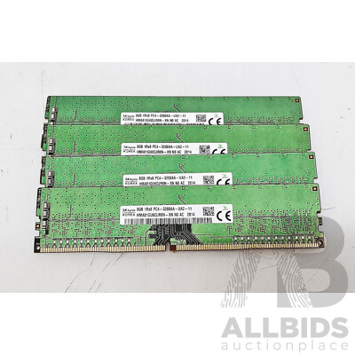 SK Hynix ( HMA81GU6DJR8N-XN) 8GB DDR4 3200AA UDIMM RAM - Lot of Four