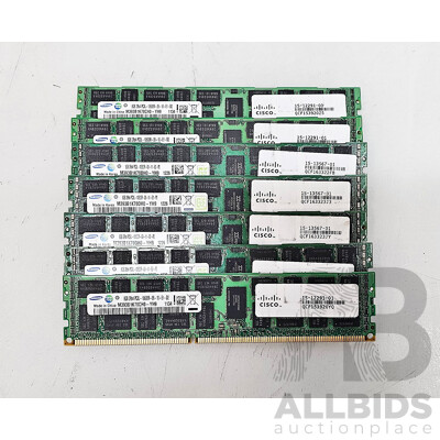 Samsung (M393B1K70DH0-YH9) 8GB ECC DDR3 1333 RDIMM RAM - Lot of Seven