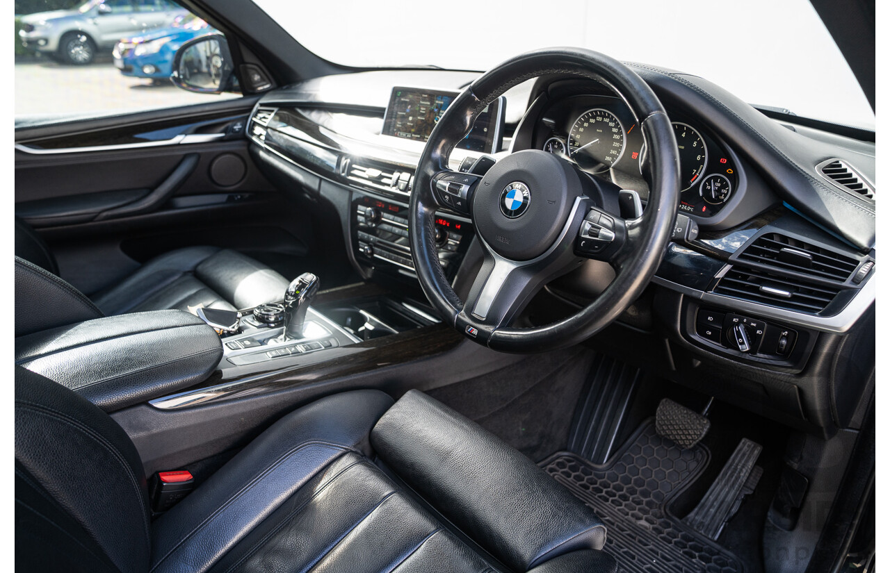 05/2015 BMW X5 Xdrive 50i M-Sport Pack (AWD) F15 MY15 4d Wagon Carbon Black Metallic Twin Turbo V8 4.4L