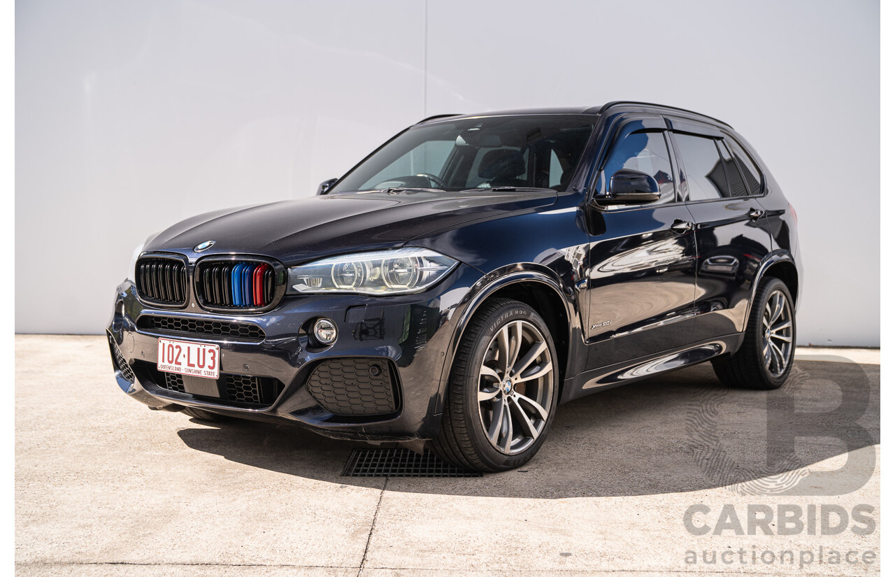 05/2015 BMW X5 Xdrive 50i M-Sport Pack (AWD) F15 MY15 4d Wagon Carbon Black Metallic Twin Turbo V8 4.4L