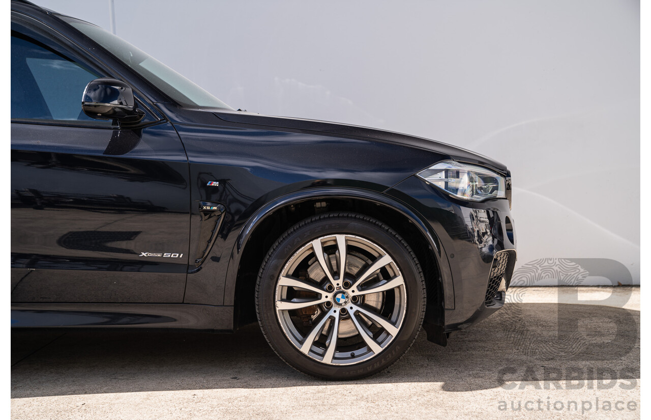 05/2015 BMW X5 Xdrive 50i M-Sport Pack (AWD) F15 MY15 4d Wagon Carbon Black Metallic Twin Turbo V8 4.4L