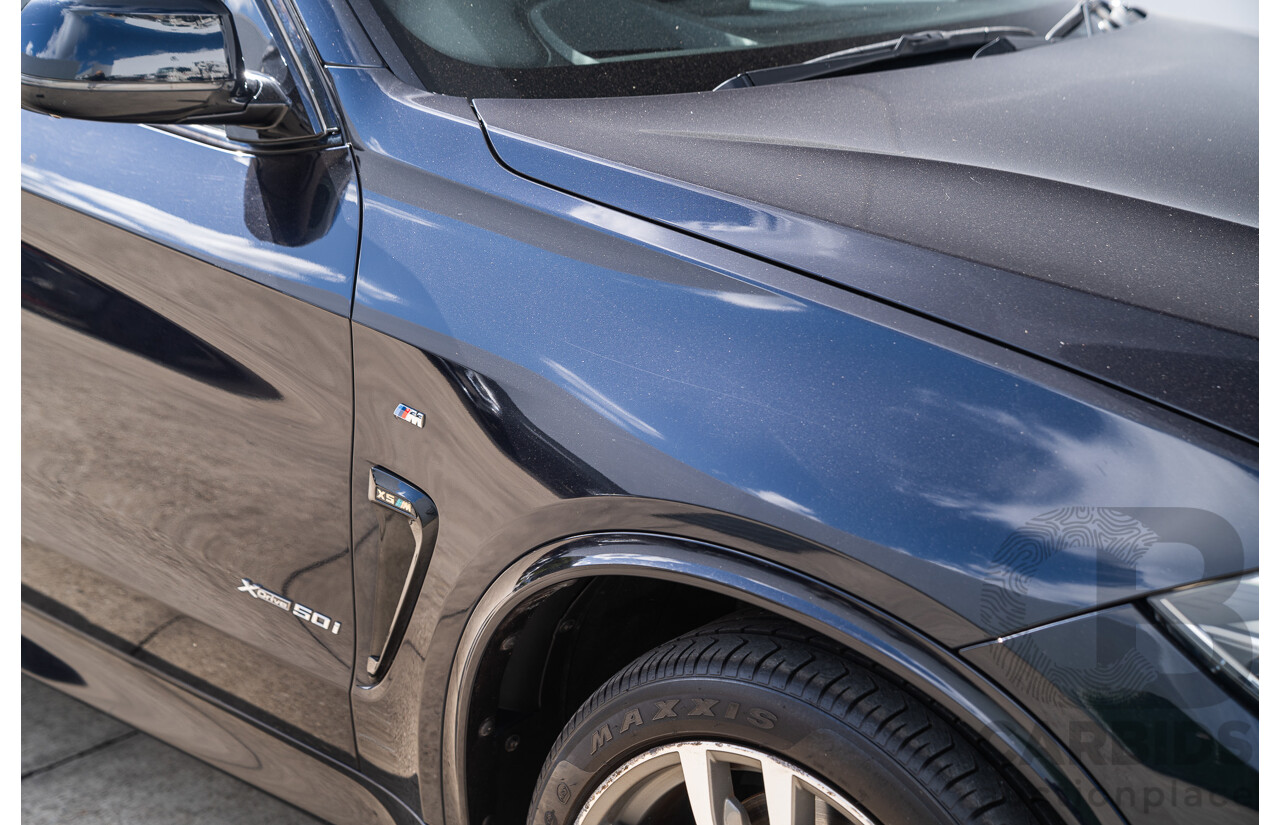 05/2015 BMW X5 Xdrive 50i M-Sport Pack (AWD) F15 MY15 4d Wagon Carbon Black Metallic Twin Turbo V8 4.4L