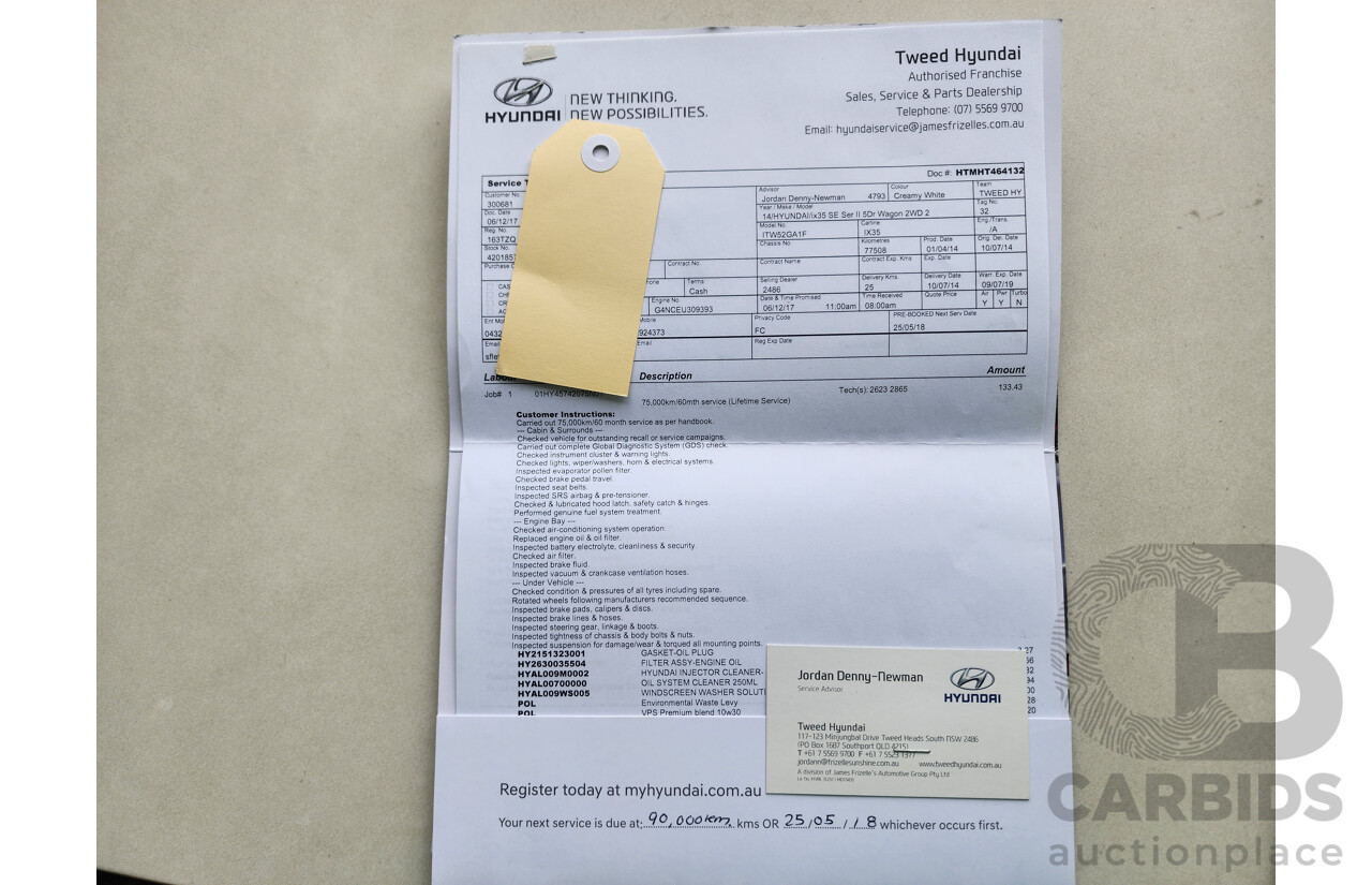 06/2014 Hyundai Ix35 Trophy (fwd) LM SERIES II 4d Wagon White 2.0L