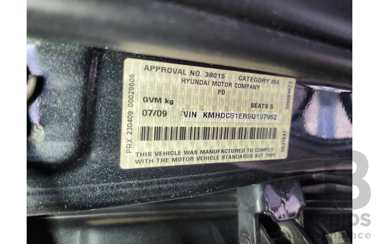07/2009 Hyundai i30 SLX FD MY09 5d Hatchback Black 2.0L