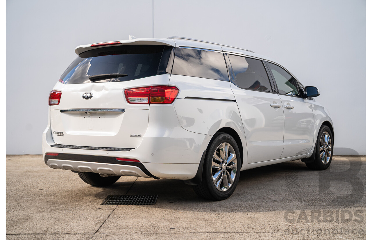 02/2018 Kia Carnival Platinum YP MY18 4d Wagon Snow Pearl White Turbo Diesel 2.2L - 8 Seater