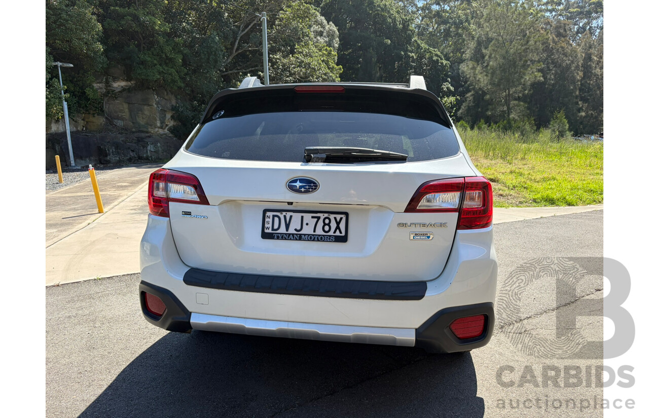 03/2018 Subaru Outback Premium (AWD) MY17 4d Turbo Diesel Wagon White 2.0L