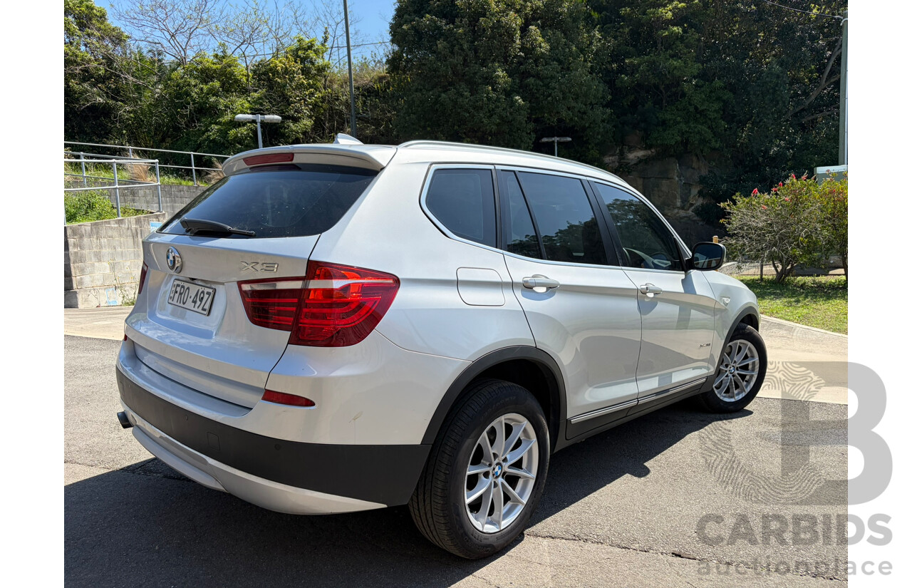 06/2012 BMW X3 xDRIVE 20i (4WD) F25 4d Wagon Titan Silver 2.0L