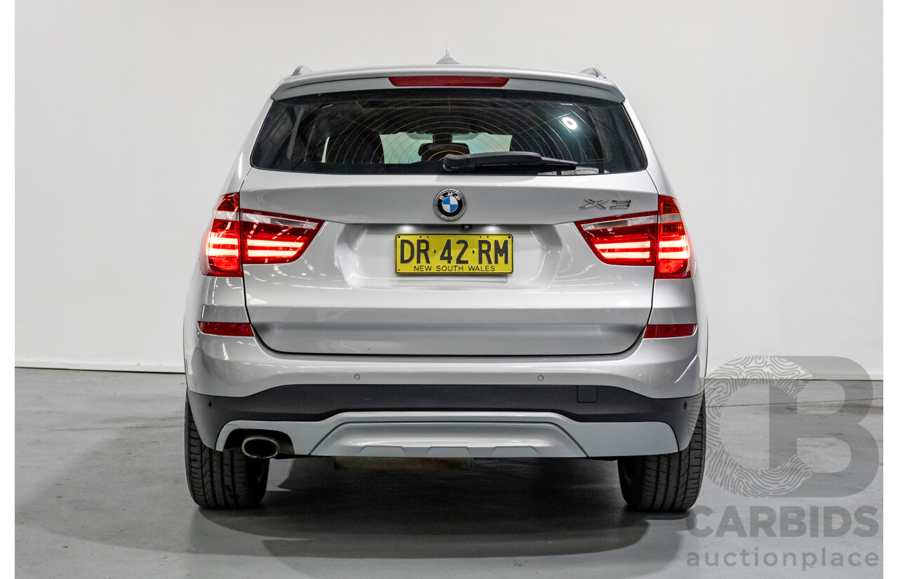 7/2015 BMW X3 xDrive20d (AWD) F25 MY15 4d Wagon Glacier Silver Metallic Turbo Diesel 2.0L