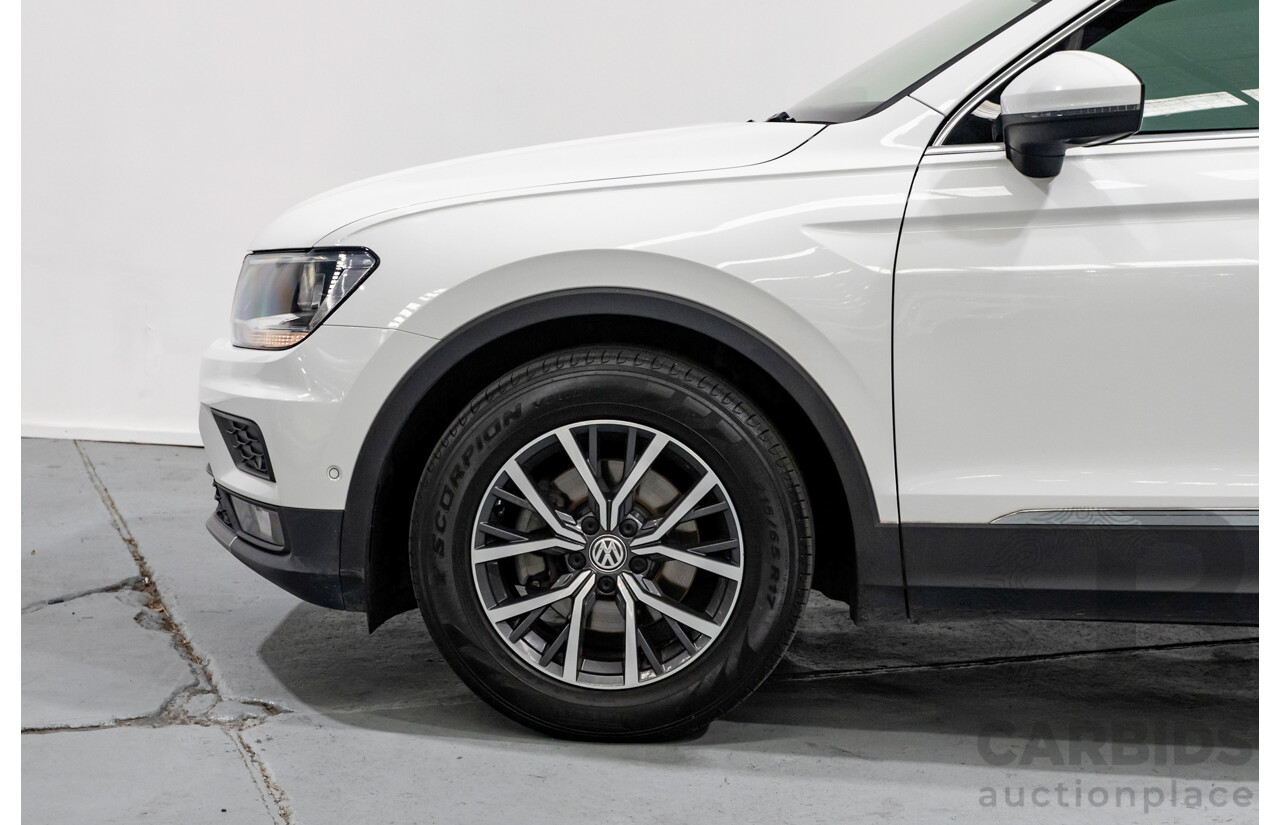 6/2018 Volkswagen Tiguan 110 TSI Comfortline 5NA MY18 4d Wagon Pure White Turbo 1.4L