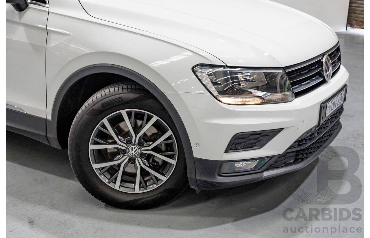 6/2018 Volkswagen Tiguan 110 TSI Comfortline 5NA MY18 4d Wagon Pure White Turbo 1.4L