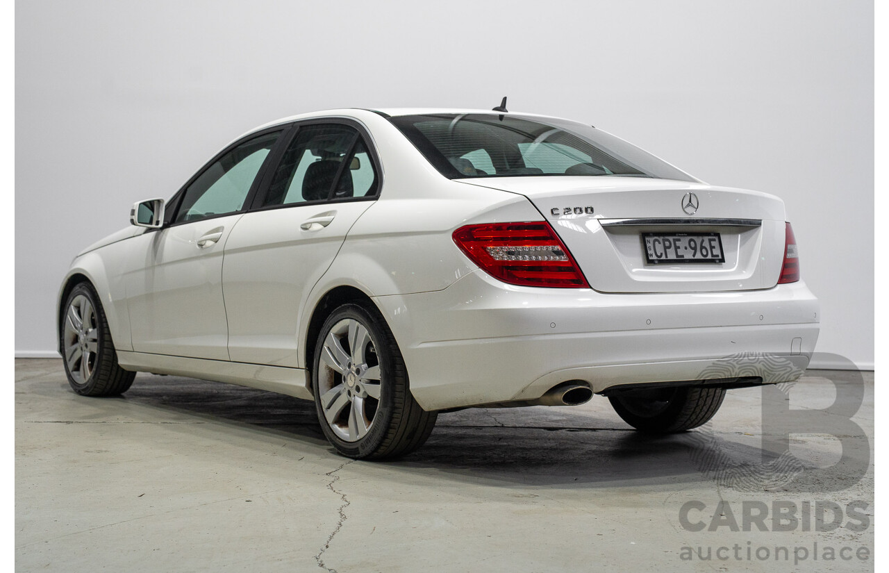 07/2013 Mercedes-Benz C200 BE W204 MY13 4d Sedan White 1.8L