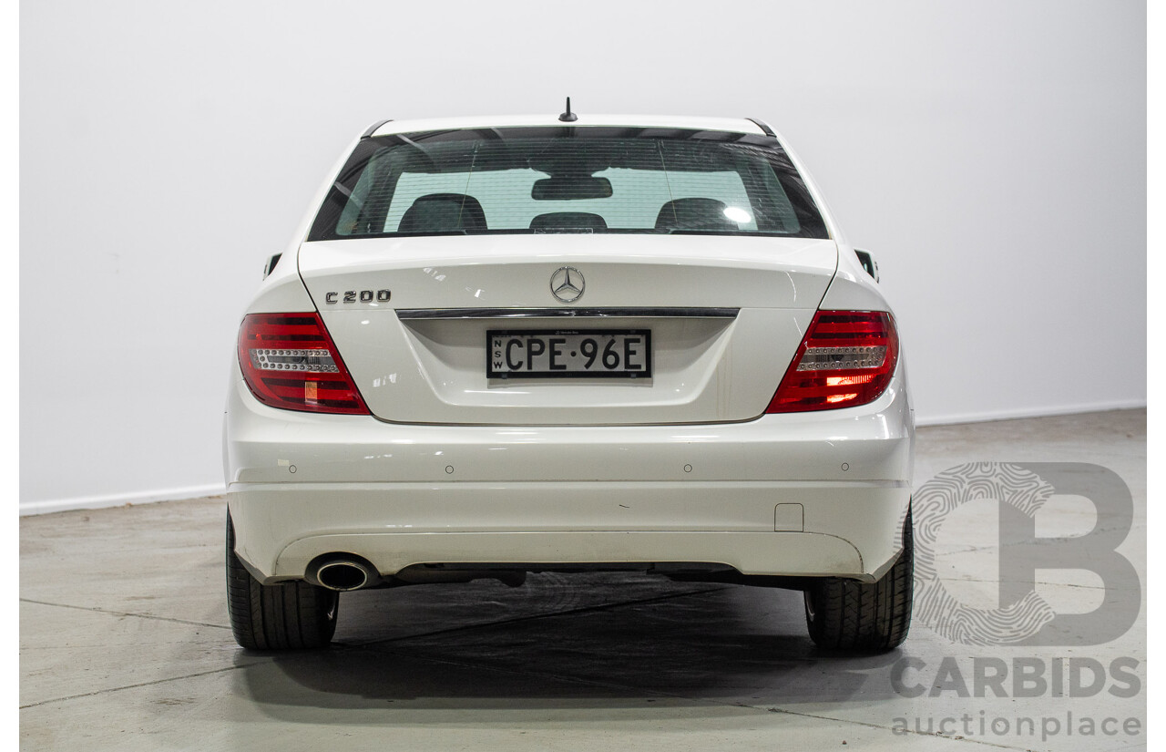 07/2013 Mercedes-Benz C200 BE W204 MY13 4d Sedan White 1.8L