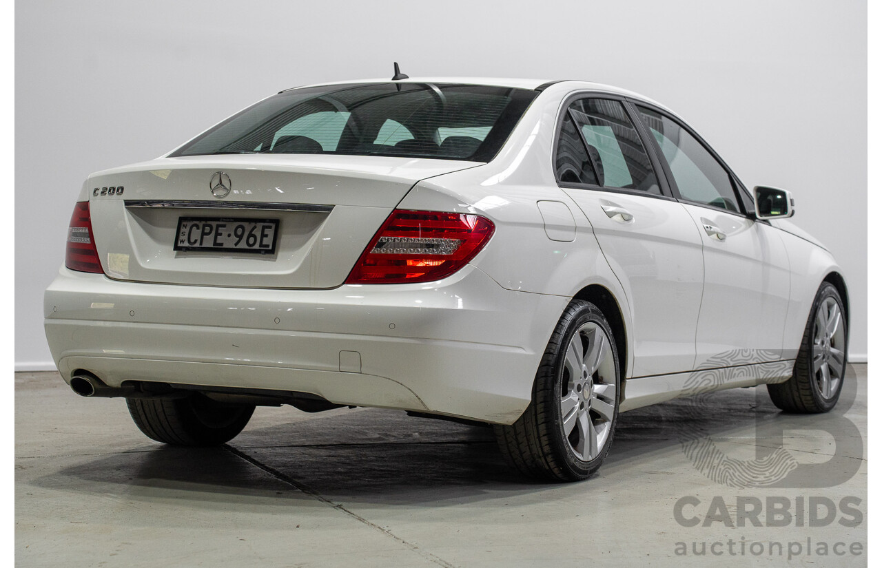 07/2013 Mercedes-Benz C200 BE W204 MY13 4d Sedan White 1.8L