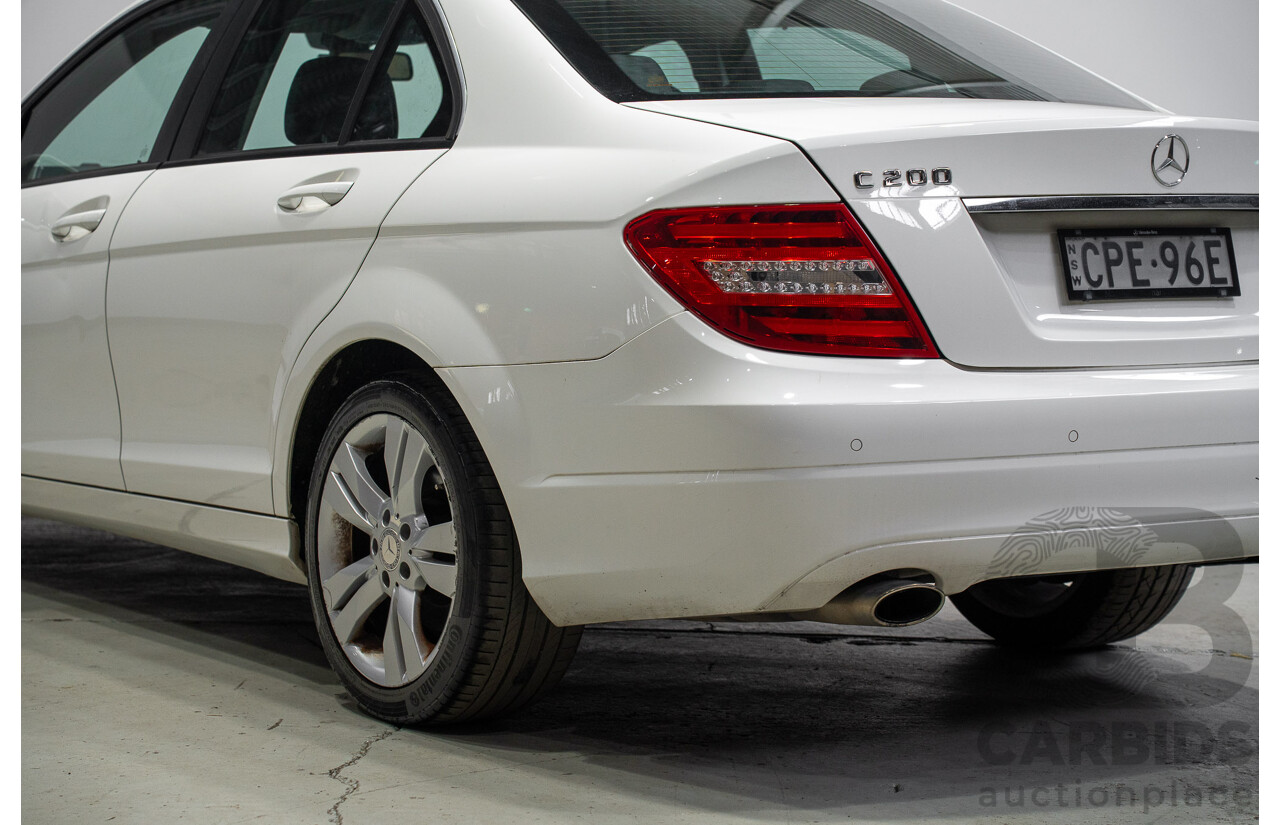 07/2013 Mercedes-Benz C200 BE W204 MY13 4d Sedan White 1.8L