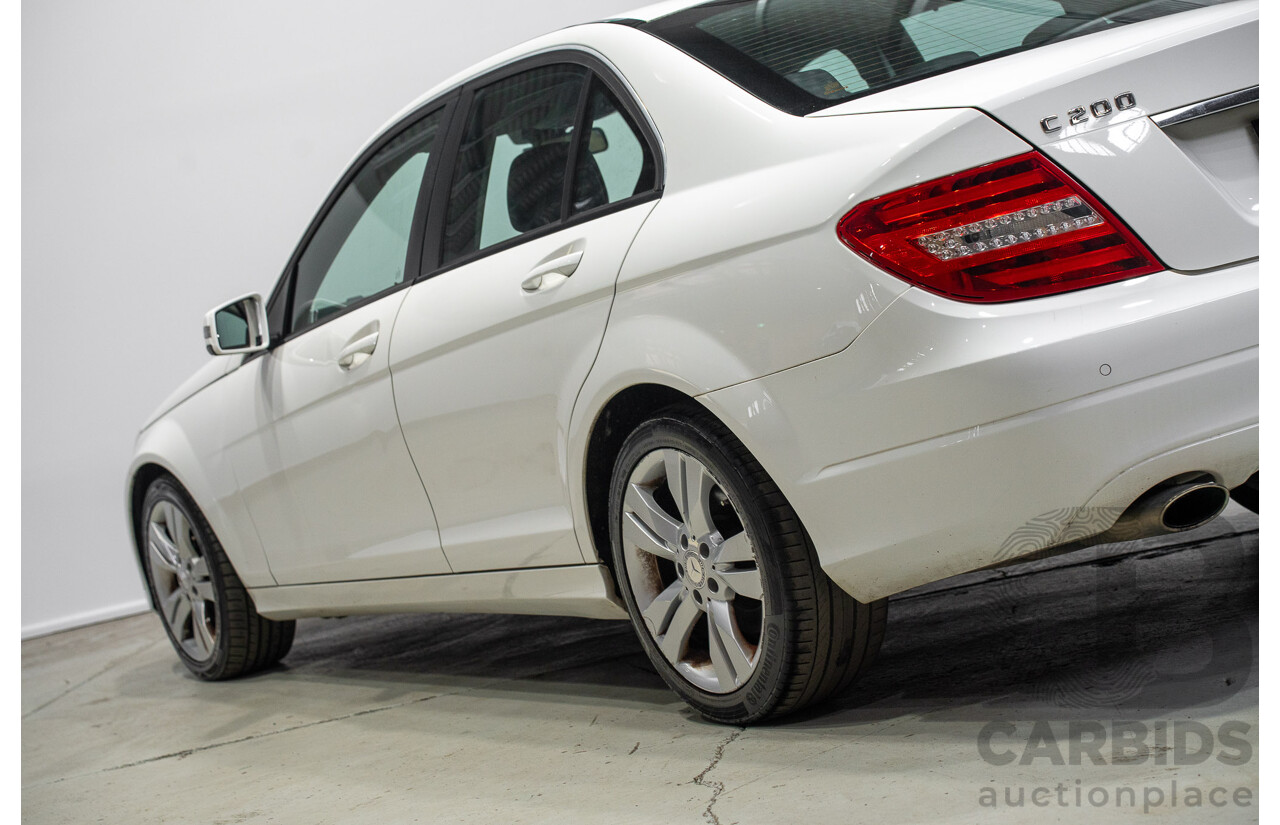 07/2013 Mercedes-Benz C200 BE W204 MY13 4d Sedan White 1.8L