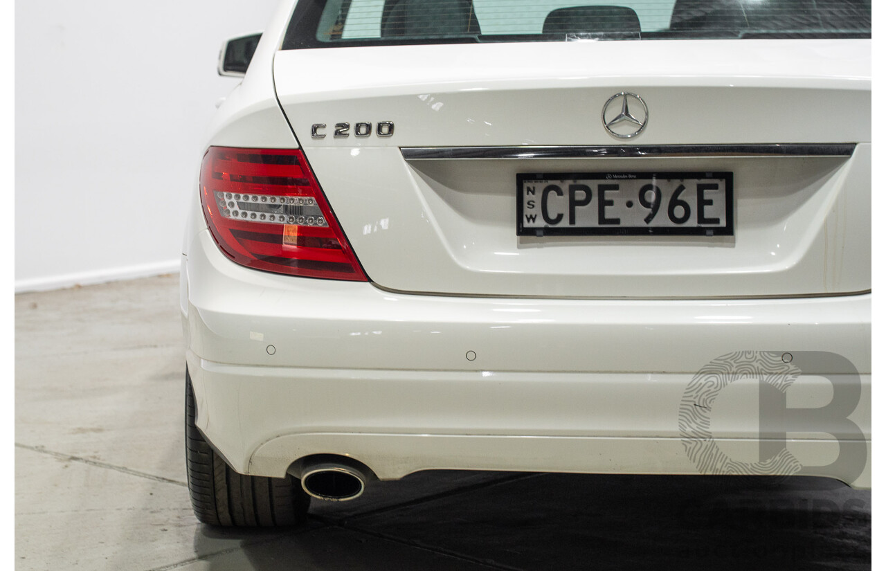 07/2013 Mercedes-Benz C200 BE W204 MY13 4d Sedan White 1.8L