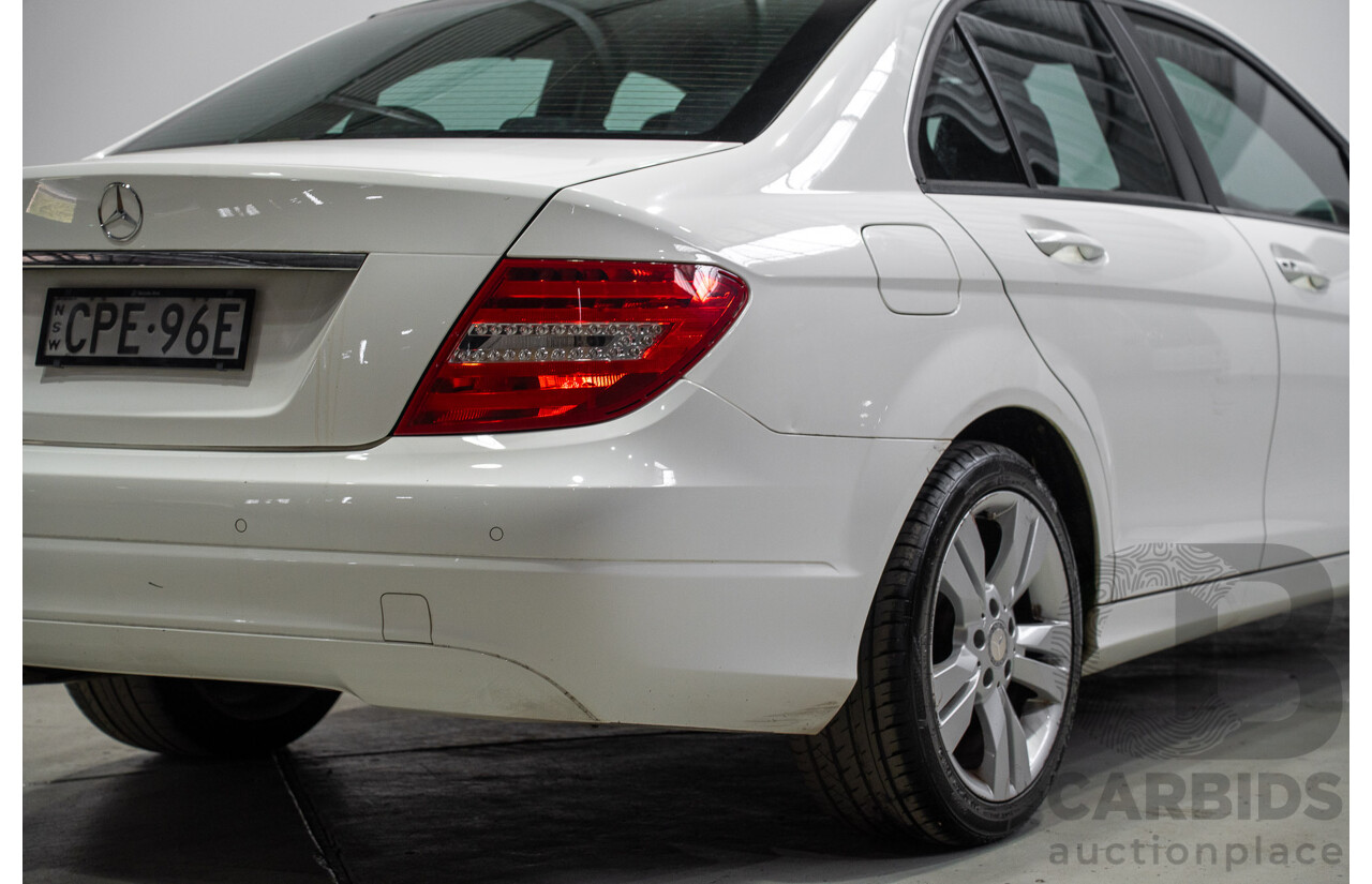 07/2013 Mercedes-Benz C200 BE W204 MY13 4d Sedan White 1.8L