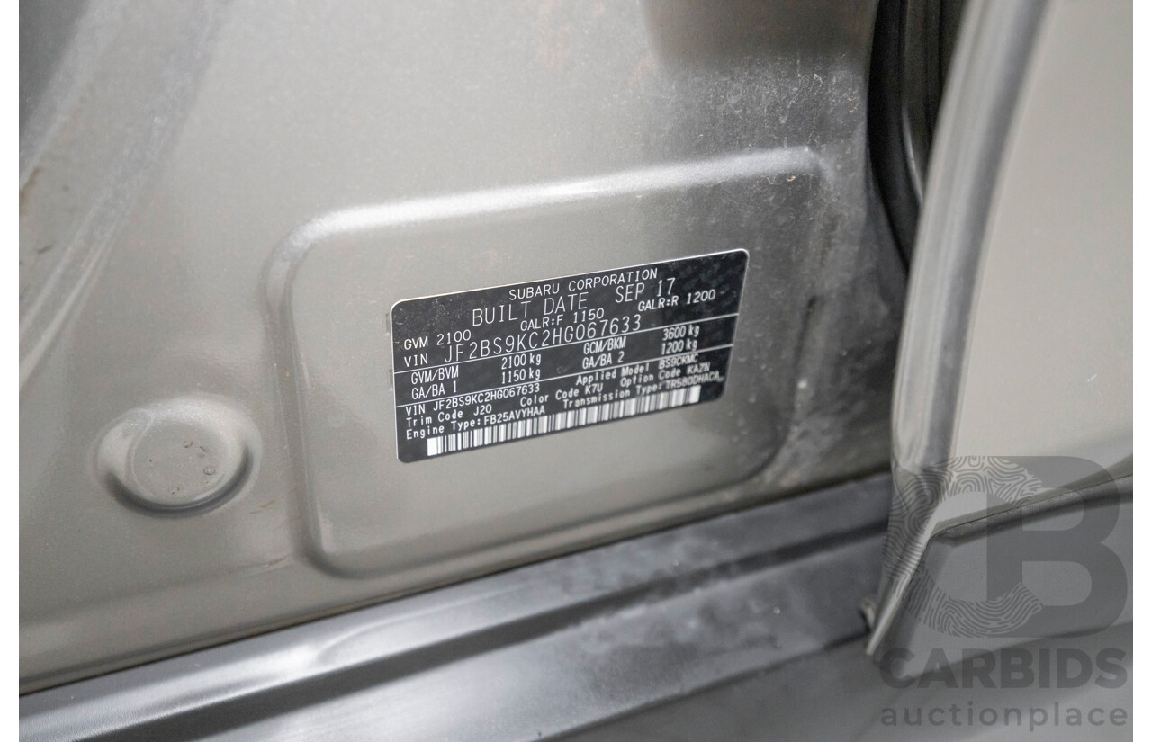 11/2017 Subaru Outback 2.5i Premium (AWD) MY17 4D Wagon Tungsten Metallic 2.5L