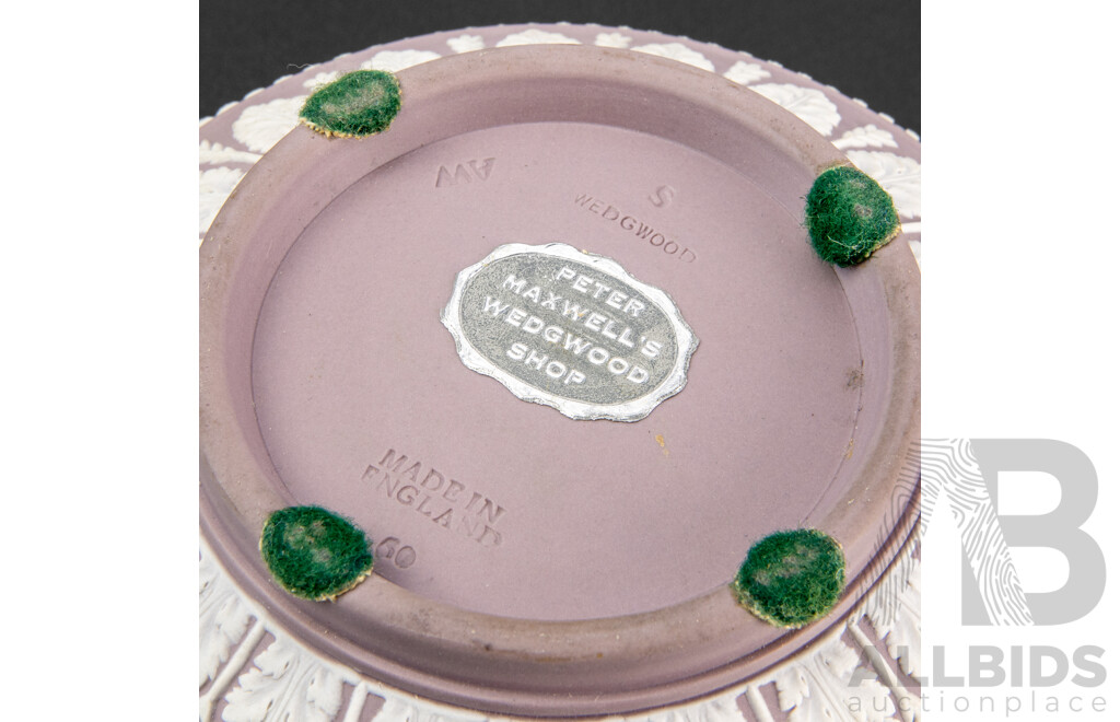 Collection of Seven Wedgewood White on Lilac Ceramic Pieces