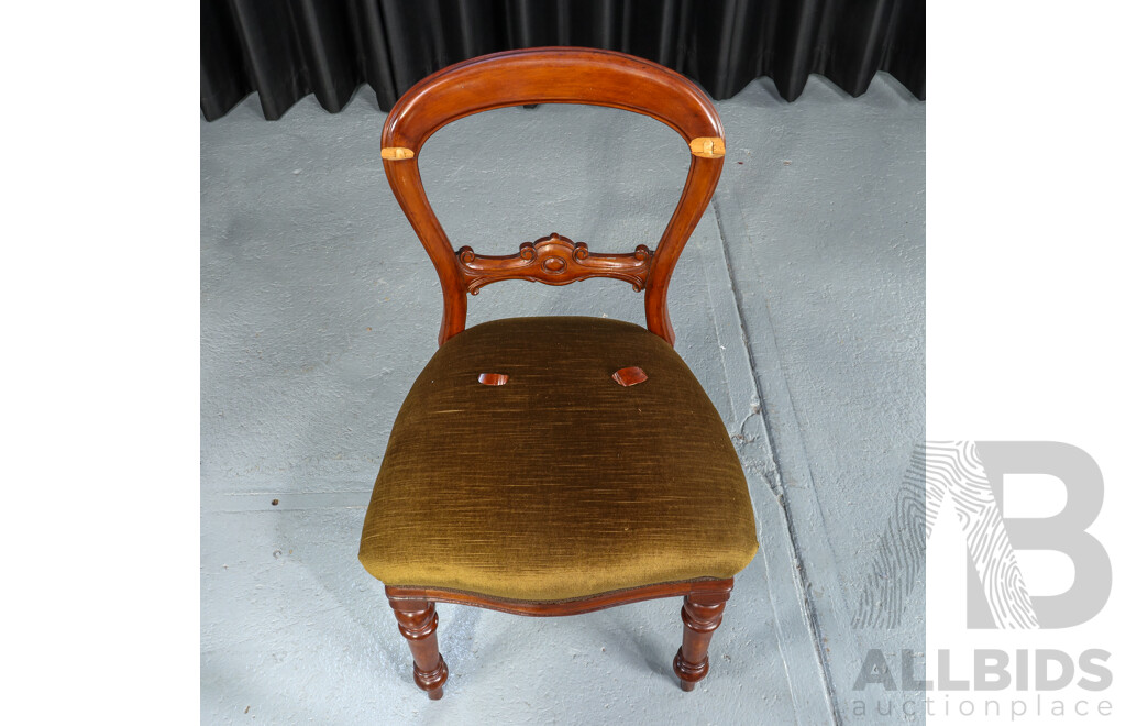 Set of Six Mahogany Balloon Back Dining Chairs