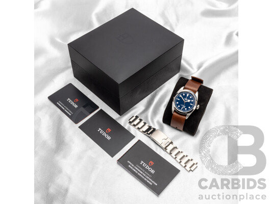 Swiss Made Tudor Heritage Black Bay 41 Blue Face Automatic, Like New Condition with Box & Papers - 79540