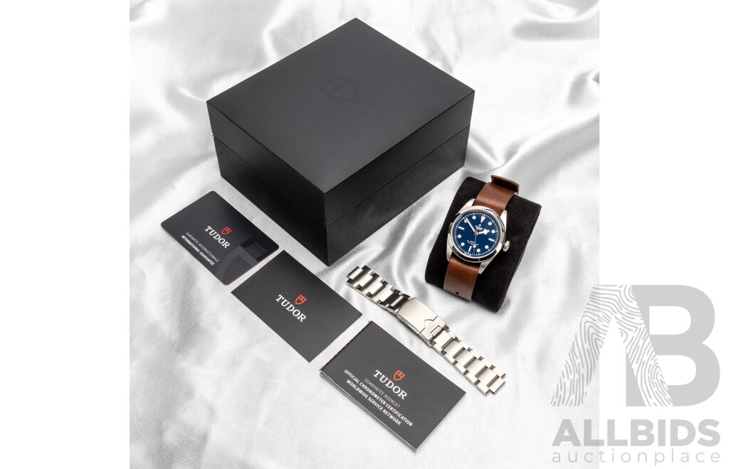 Swiss Made Tudor Heritage Black Bay 41 Blue Face Automatic, Like New Condition with Box & Papers - 79540