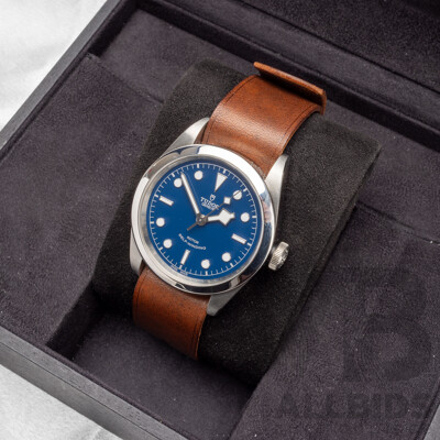 Swiss Made Tudor Heritage Black Bay 41 Blue Face Automatic, Like New Condition with Box & Papers - 79540