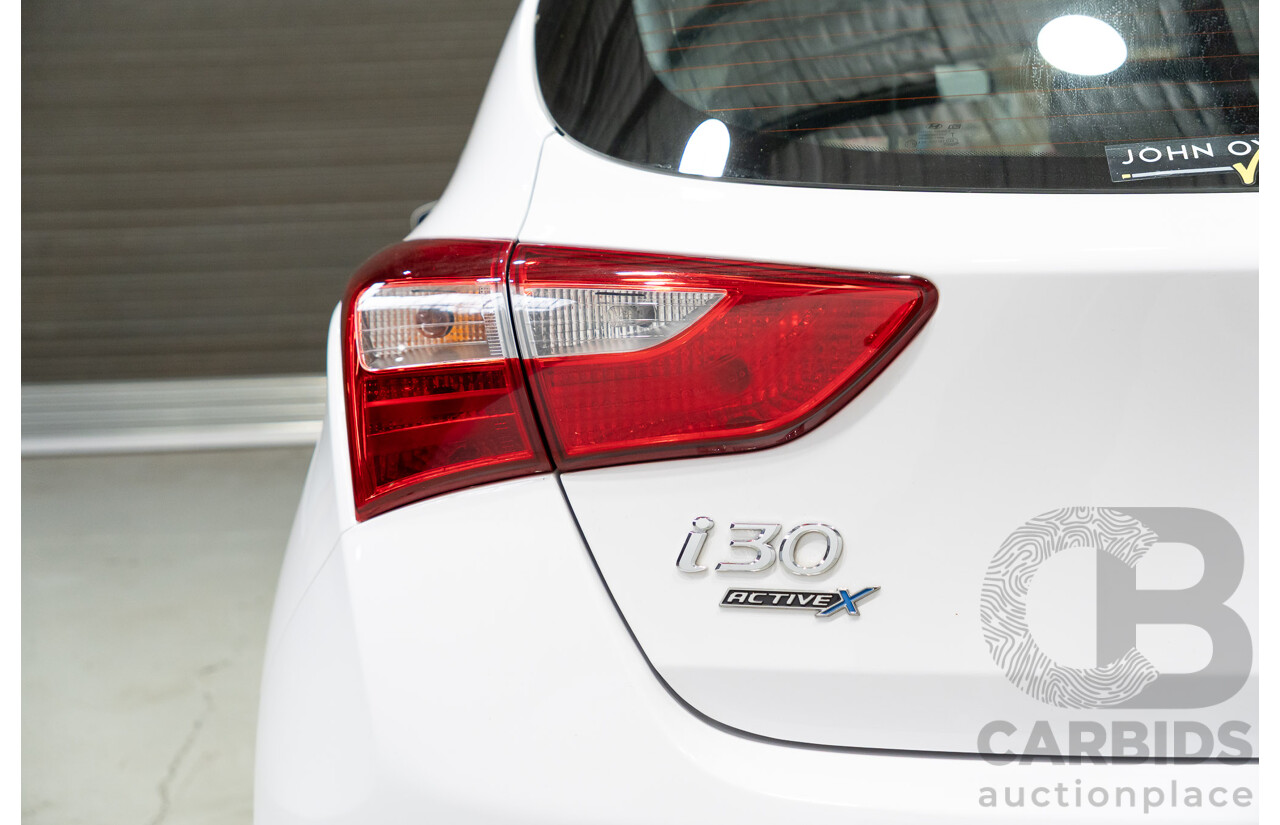 05/2015 Hyundai I30 ACTIVE X GD3 SERIES 2 5d Hatchback White 1.8L