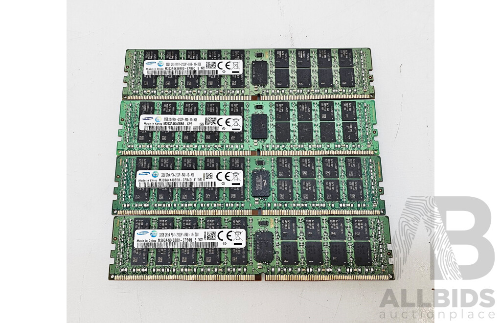 Samsung (M393A4K40BB0-CPB) 32GB ECC DDR4 2133P RDIMM RAM - Lot of Four