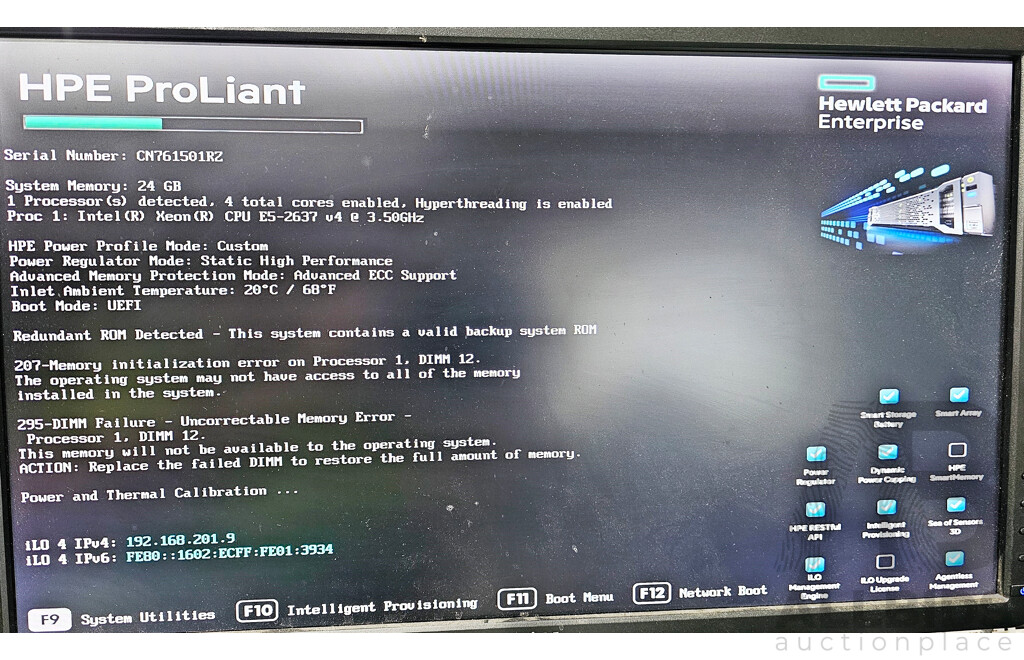 HPE ProLiant DL380 Gen9 Intel Xeon (E5-2637 V4) 3.50GHz-3.70GHz 4-Core CPU 2RU Server W/ 32GB DDR4