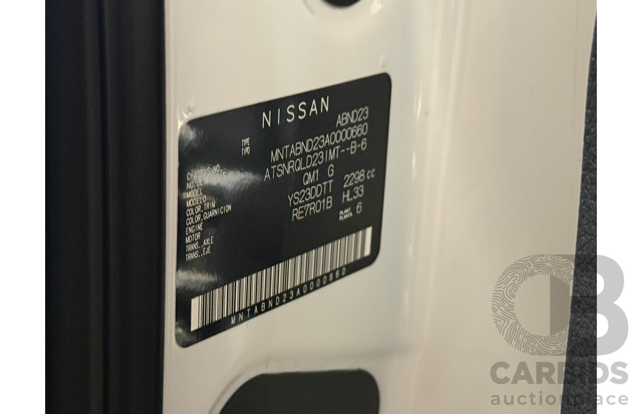 11/2023 Nissan Navara SL (4x4) D23 MY23 King Cab Chassis White Twin Turbo 2.3L