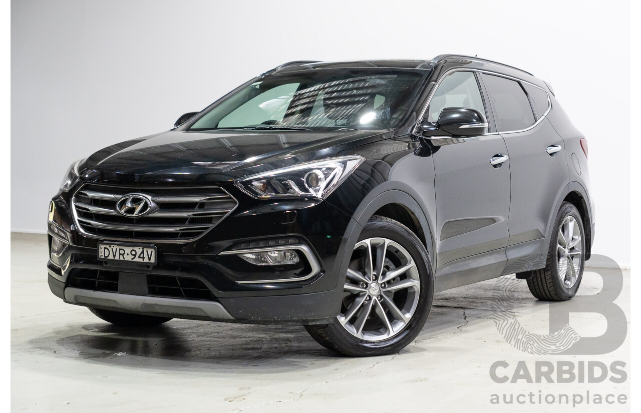 08/2017 Hyundai Santa Fe Highlander CRDi (4x4) DM5 MY18 4d Wagon Black Turbo Diesel 2.2L