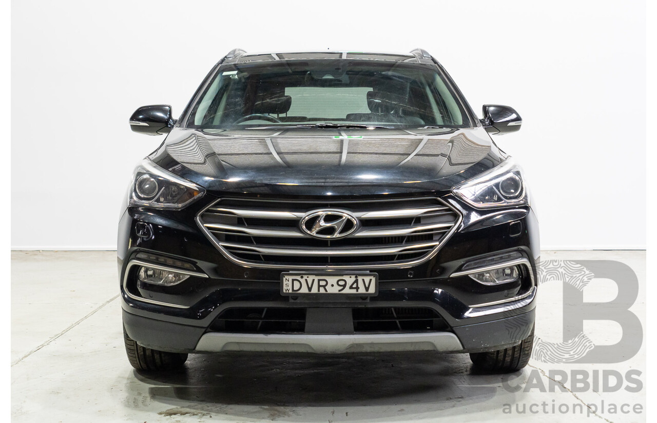 08/2017 Hyundai Santa Fe Highlander CRDi (4x4) DM5 MY18 4d Wagon Black Turbo Diesel 2.2L