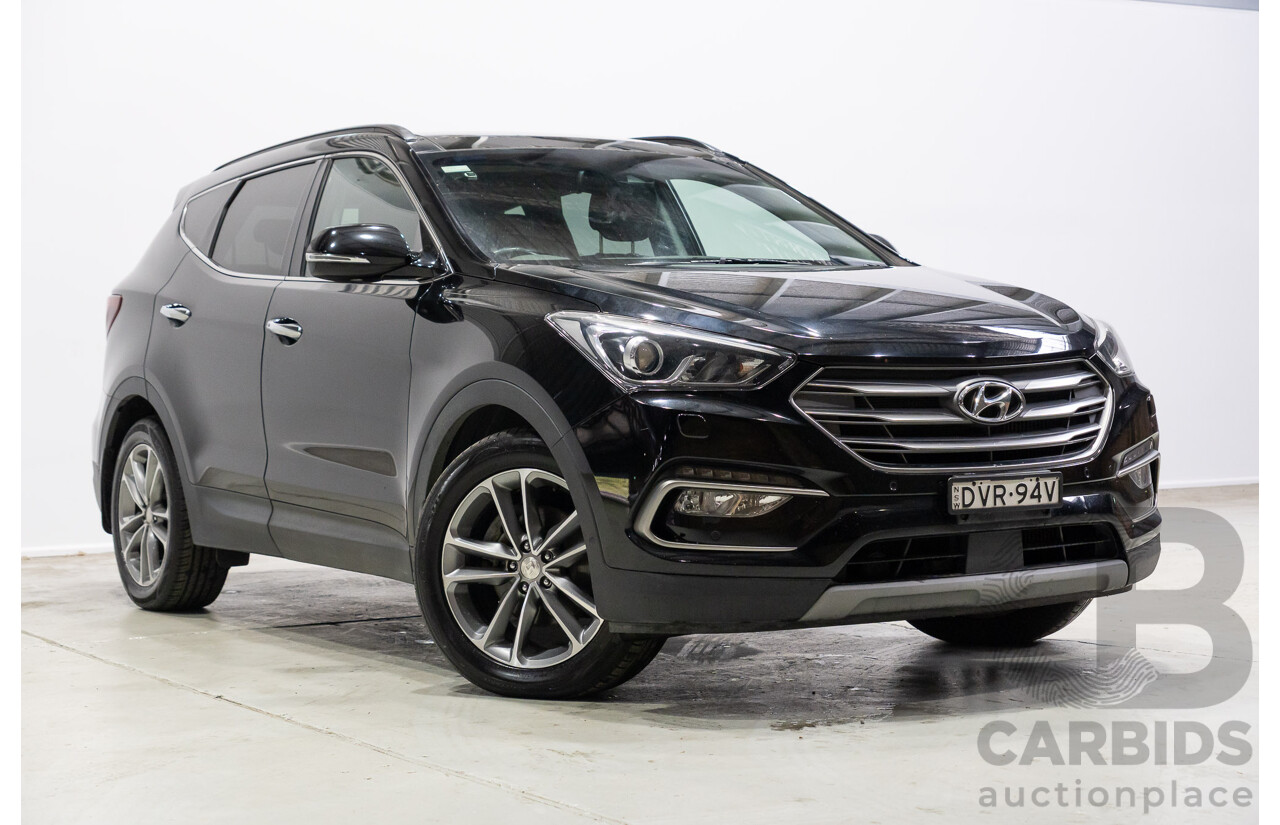 08/2017 Hyundai Santa Fe Highlander CRDi (4x4) DM5 MY18 4d Wagon Black Turbo Diesel 2.2L