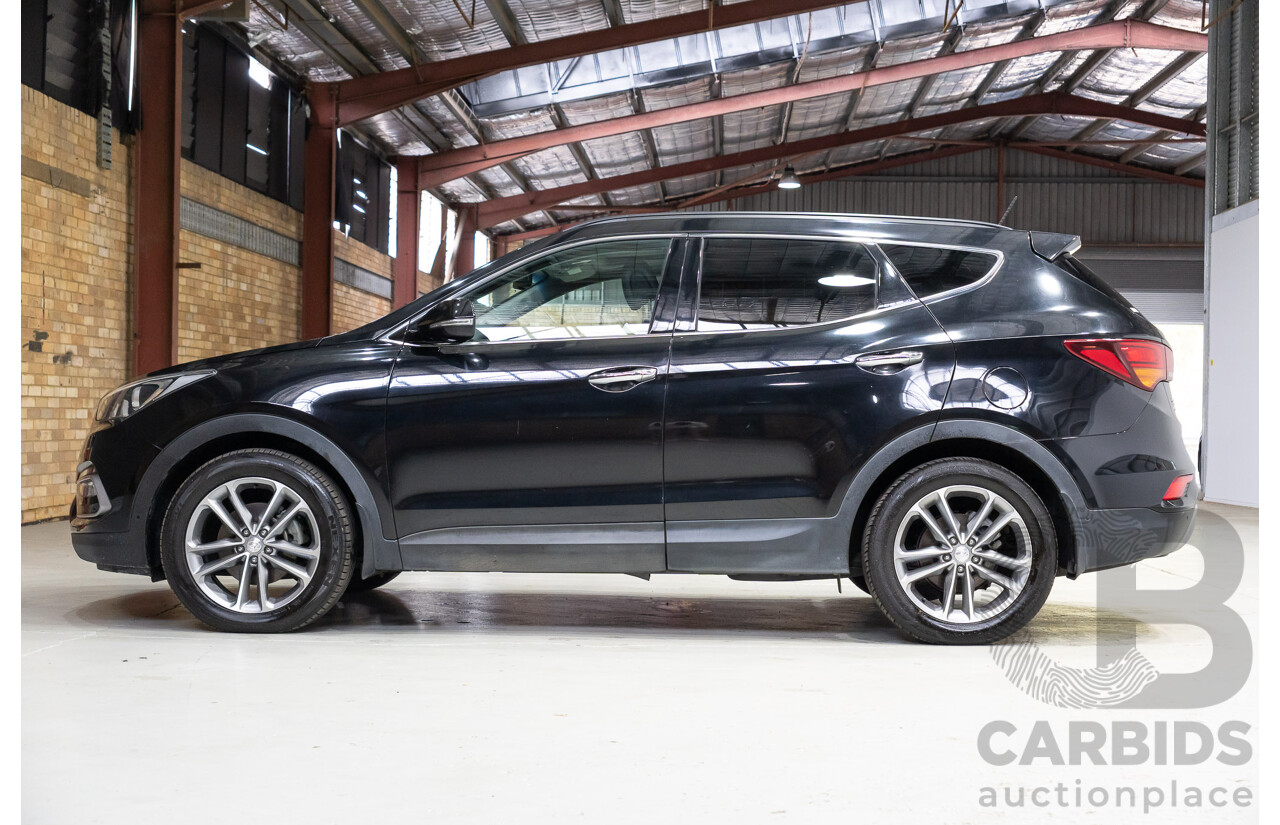 08/2017 Hyundai Santa Fe Highlander CRDi (4x4) DM5 MY18 4d Wagon Black Turbo Diesel 2.2L