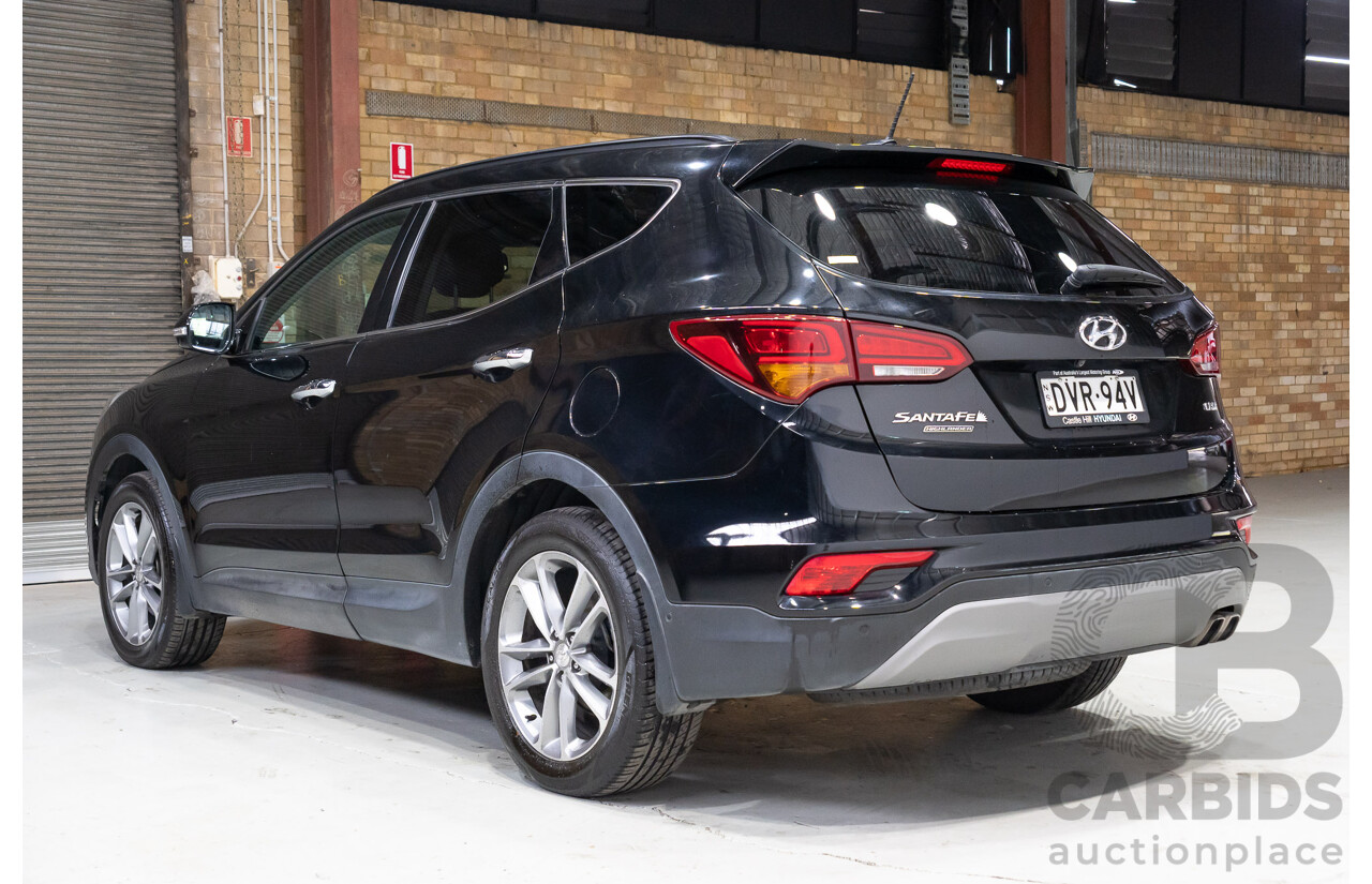 08/2017 Hyundai Santa Fe Highlander CRDi (4x4) DM5 MY18 4d Wagon Black Turbo Diesel 2.2L